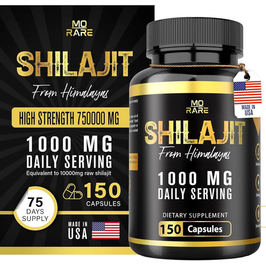 Morare Himalayan Shilajit Capsules bottle with fulvic acid and minerals supplements
