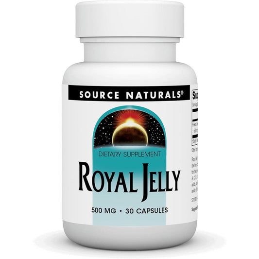 Source Naturals Freeze Dried Royal Jelly 60 Capsules front view bottle for immune health