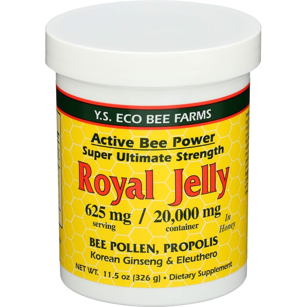 Y.S. Eco Bee Farms royal jelly honey ultimate strength front view package