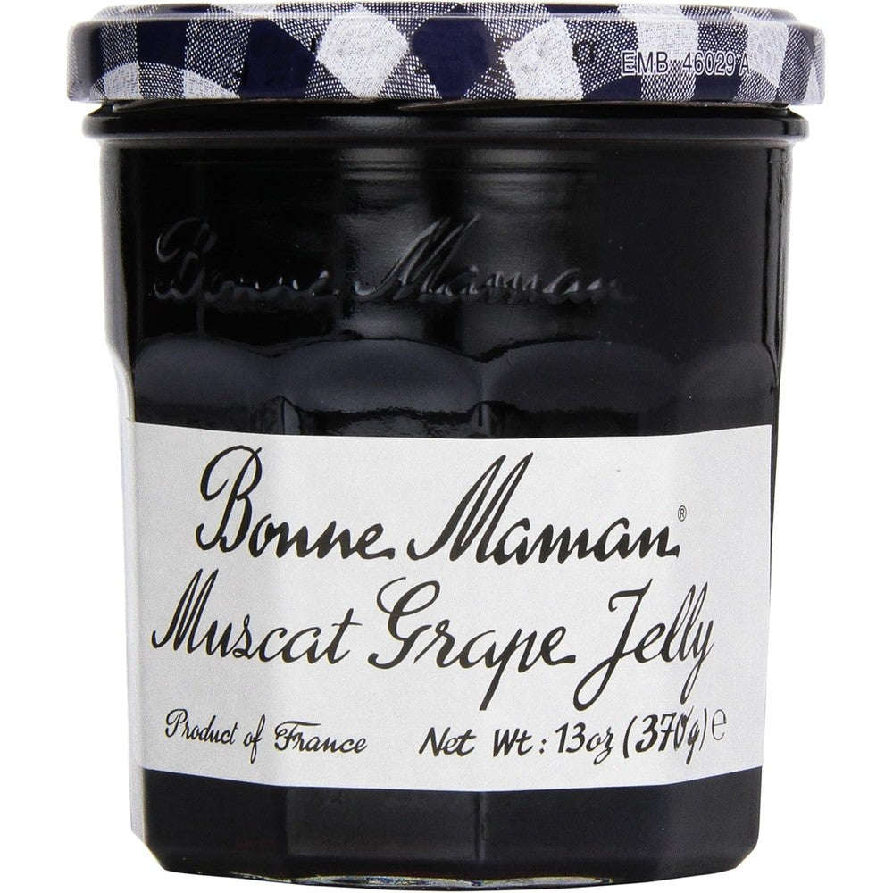 Bonne Maman Muscat grape jelly front view glass jar