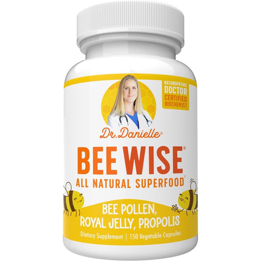 Doctor Danielle Bee Wise front label view showing immune support dietary supplement packaging