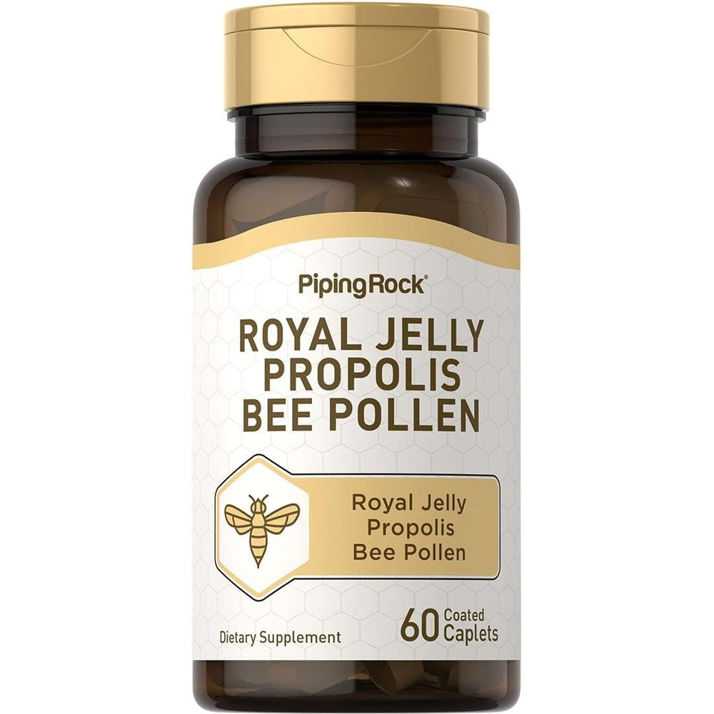 Piping Rock royal jelly propolis bee pollen front view supplement bottle
