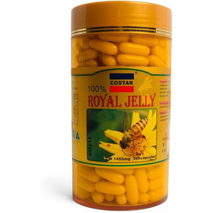 Costar Royal Jelly 1450mg 365 capsules bottle front view showing product labels