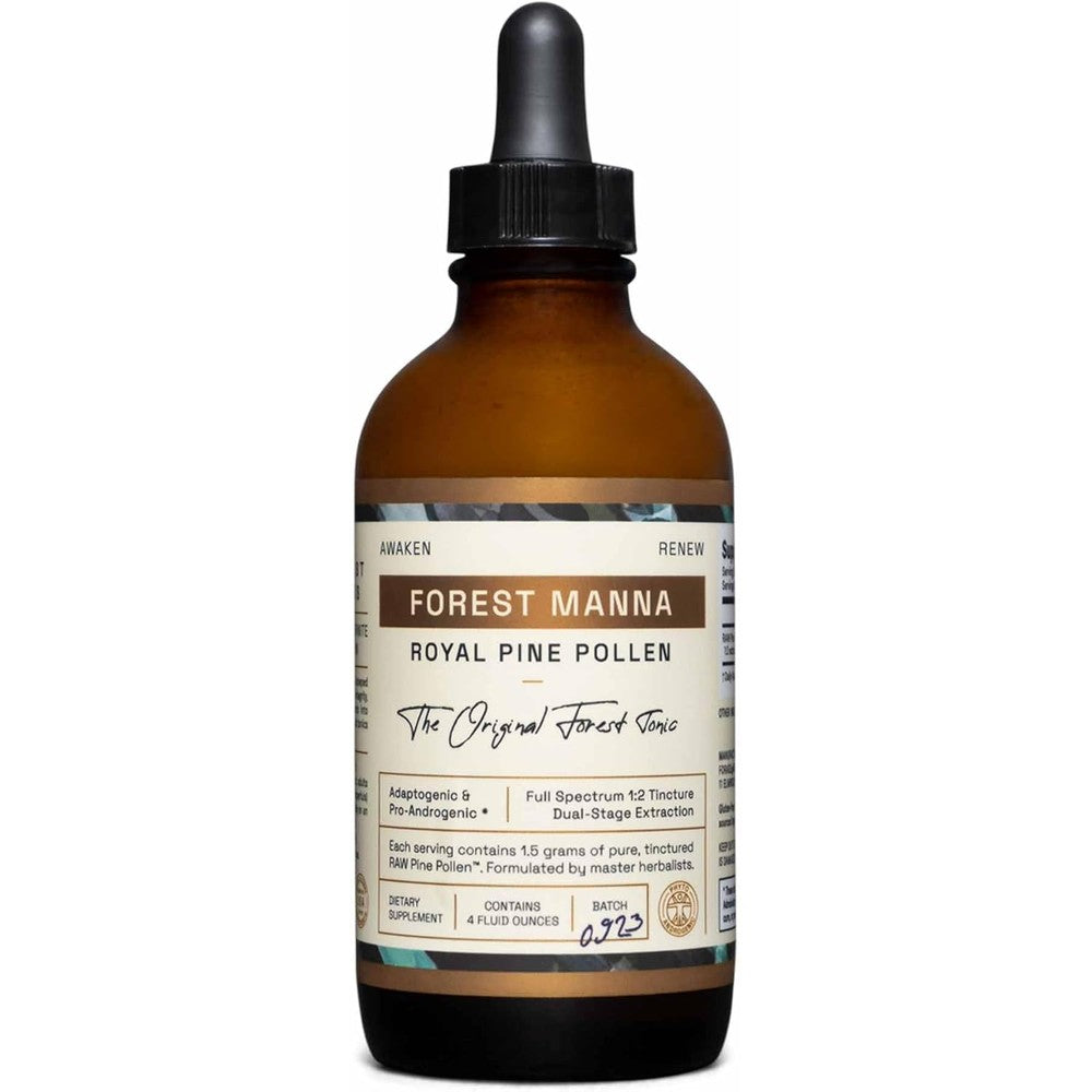 Raw Forest Foods Forest Manna Royal Pine Pollen Tincture front view bottle for endocrine support
