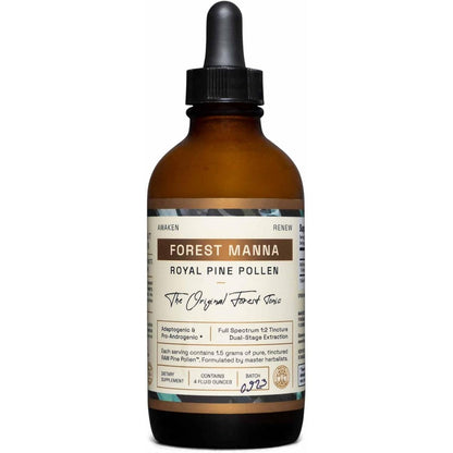 Raw Forest Foods Forest Manna Royal Pine Pollen Tincture front view bottle for endocrine support