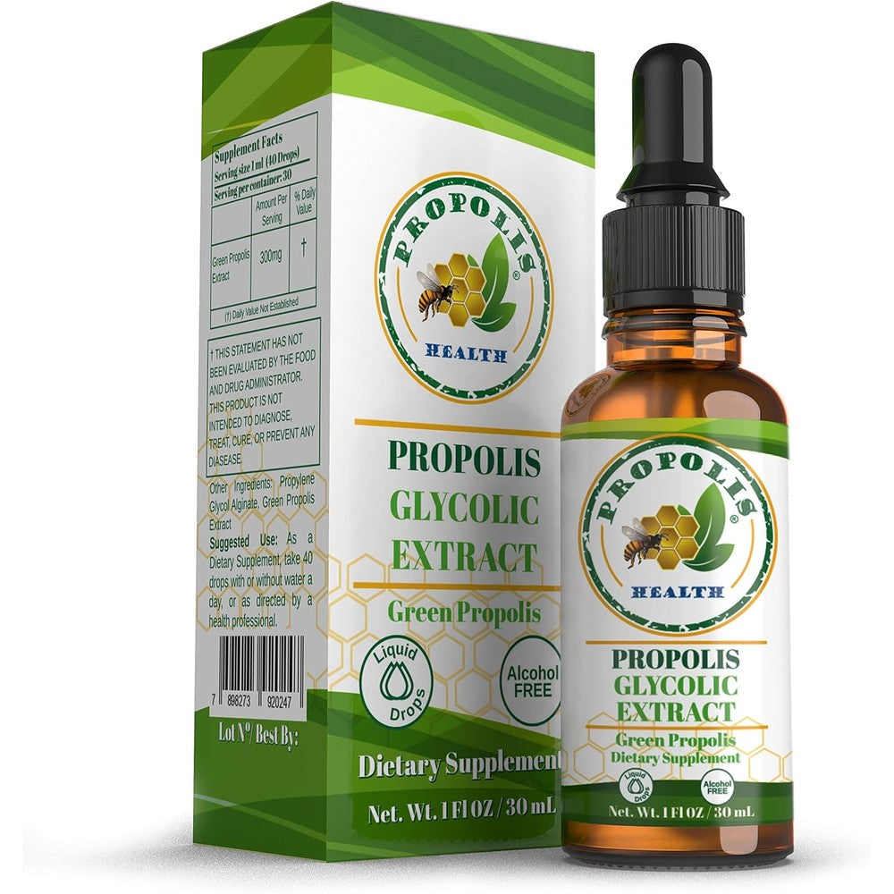 Propolis Health green propolis liquid extract 30 milliliters front view bottle
