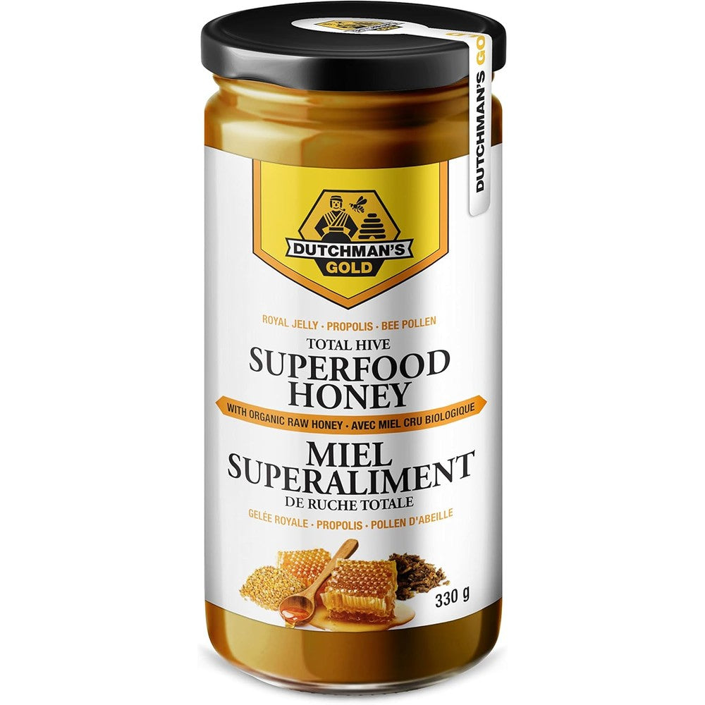 Dutchman's Gold Total Hive Superfood Honey front view jar