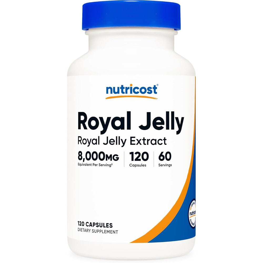 Nutricost Royal Jelly Extract 120 Capsules front view premium dietary supplement