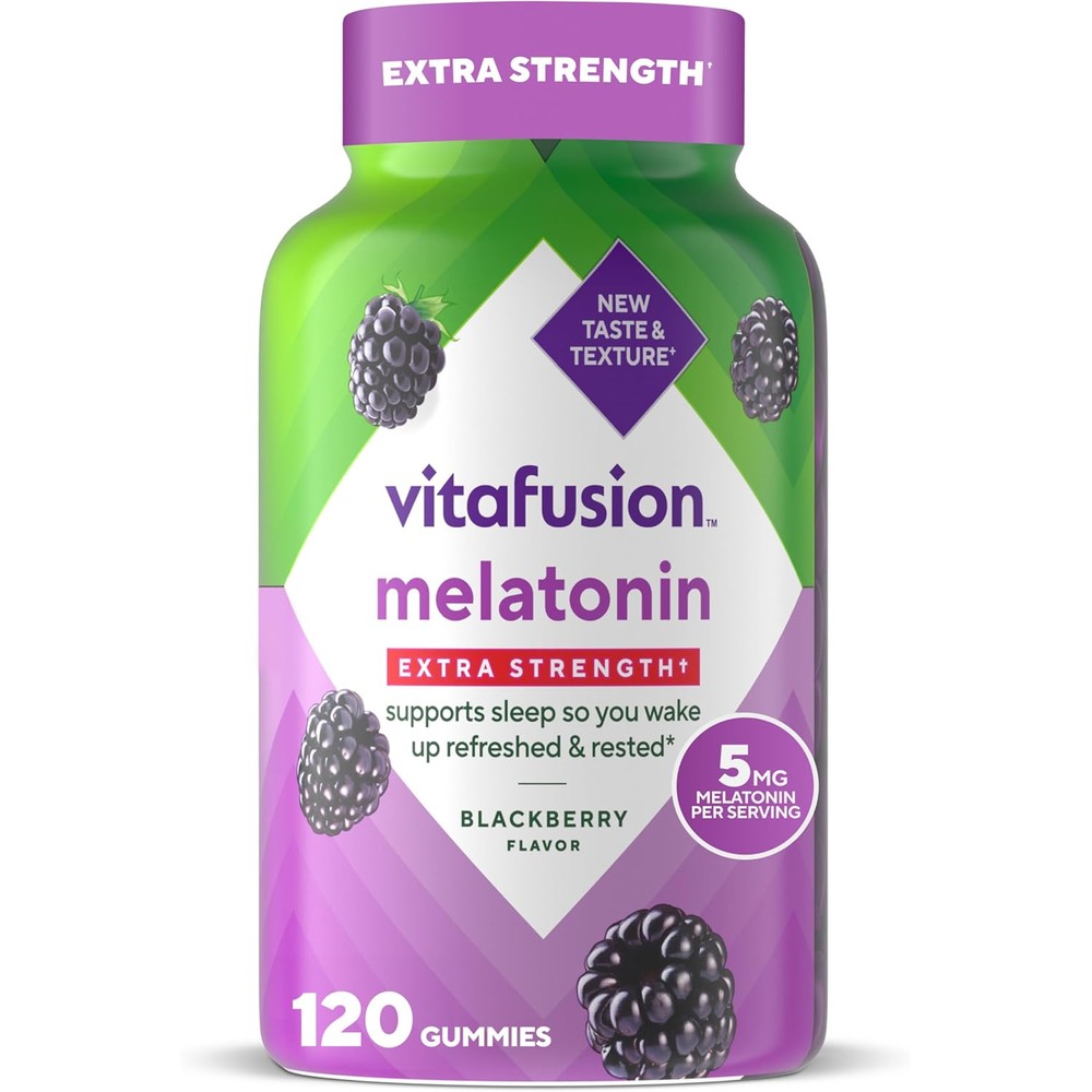 Vitafusion Extra Strength Melatonin 5mg 120 Gummies front bottle view