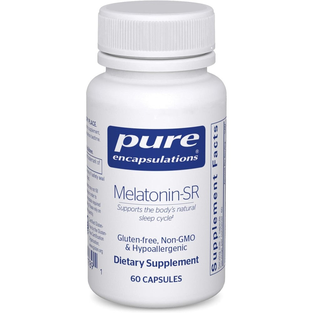 Pure Encapsulations Melatonin-SR 3mg 60 capsules front view bottle for sustained release sleep support