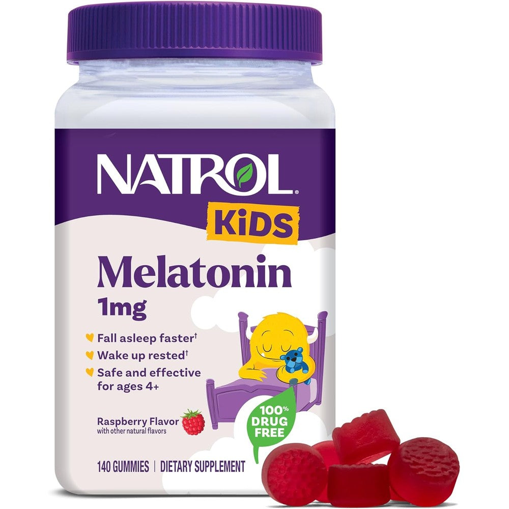 Natrol Kids Melatonin 1mg Sleep Aid 140 Gummies front bottle view