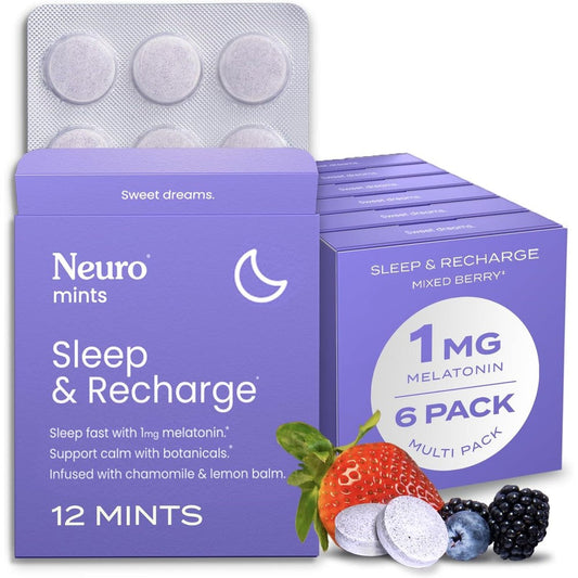 NeuroGum Neuro Sleep and Recharge meltaway mints front packaging view