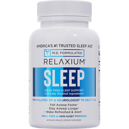 Relaxium Sleep Aid front bottle view authentic USA imported supplement