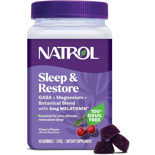 Natrol Sleep and Restore Magnesium Glycinate Gummies front packaging container