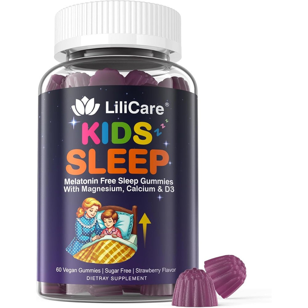 Lilicare Kids Sleep Magnesium Glycinate Gummies front view bottle