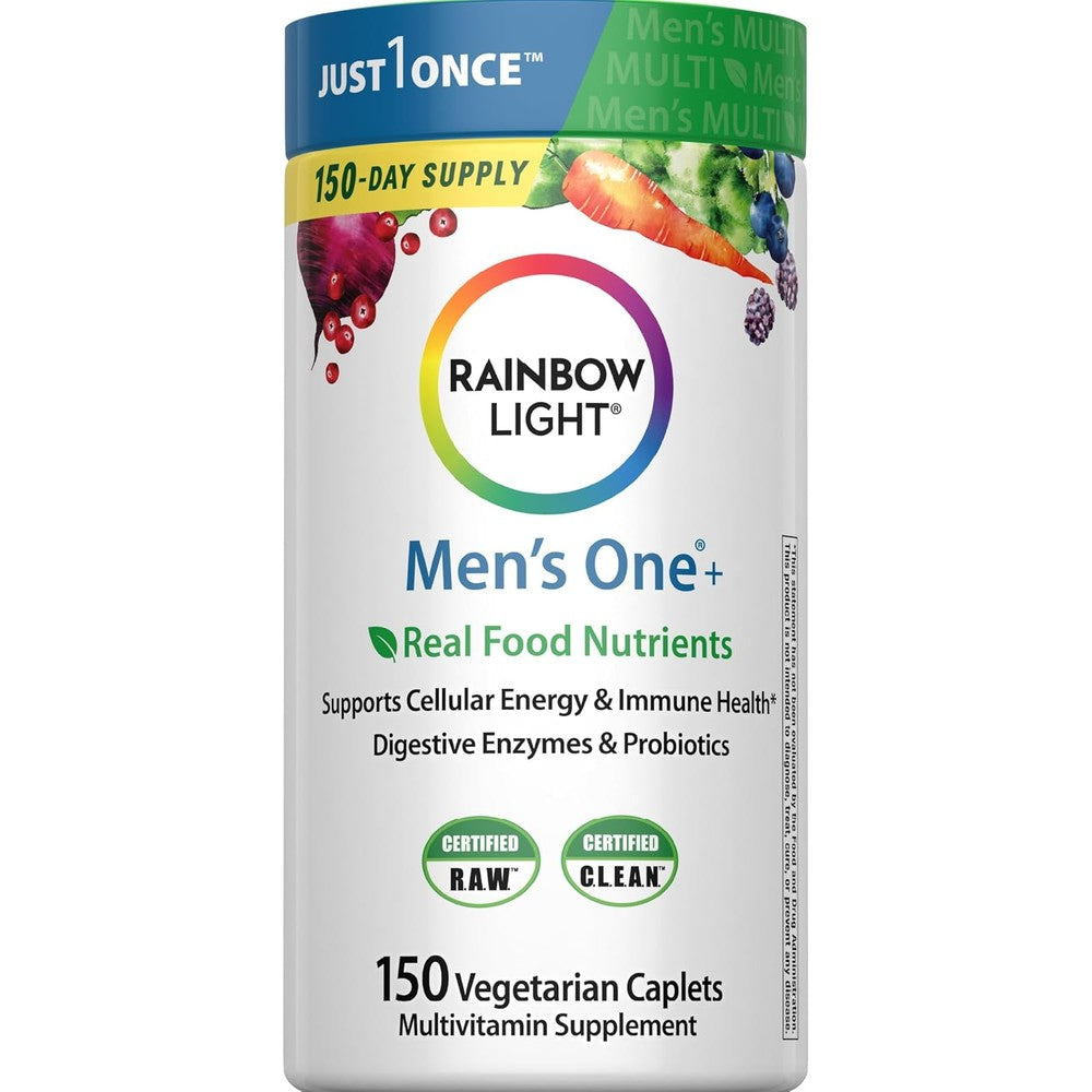 Rainbow Light Men's One Multivitamin 150 caplets bottle front view