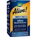 Nature's Way Alive Men's 50 Plus Ultra Multivitamin front view packaging bottle