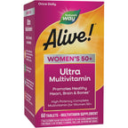 Natures Way Alive Womens 50 Plus Ultra Multivitamin front box view supplement