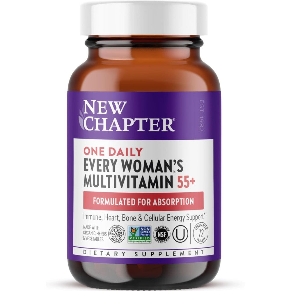 New Chapter Every Woman One Daily 55 Plus Multivitamin bottle front view premium imported senior health supplement