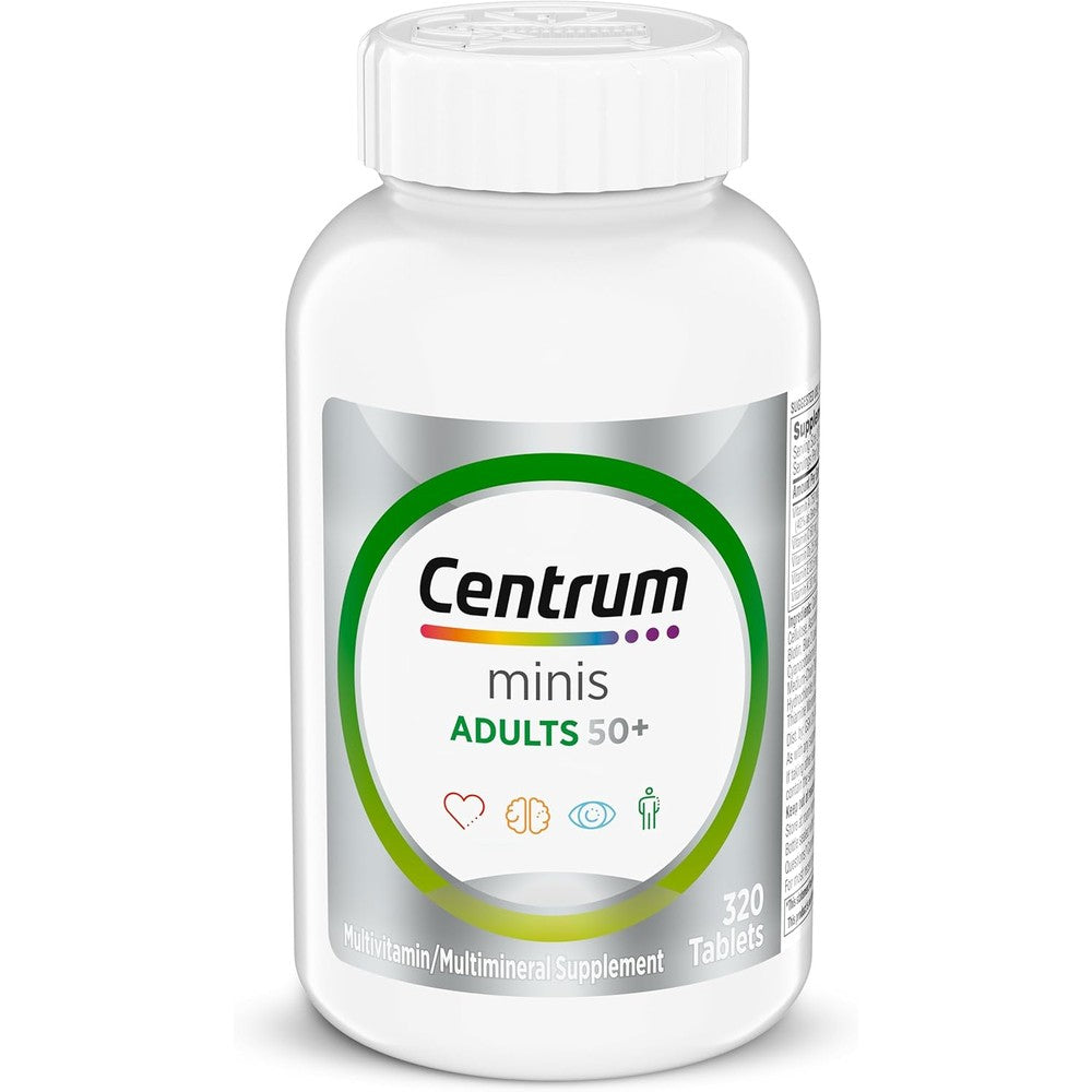 Centrum Minis Silver Multivitamin Adults 50 Plus front view bottle packaging