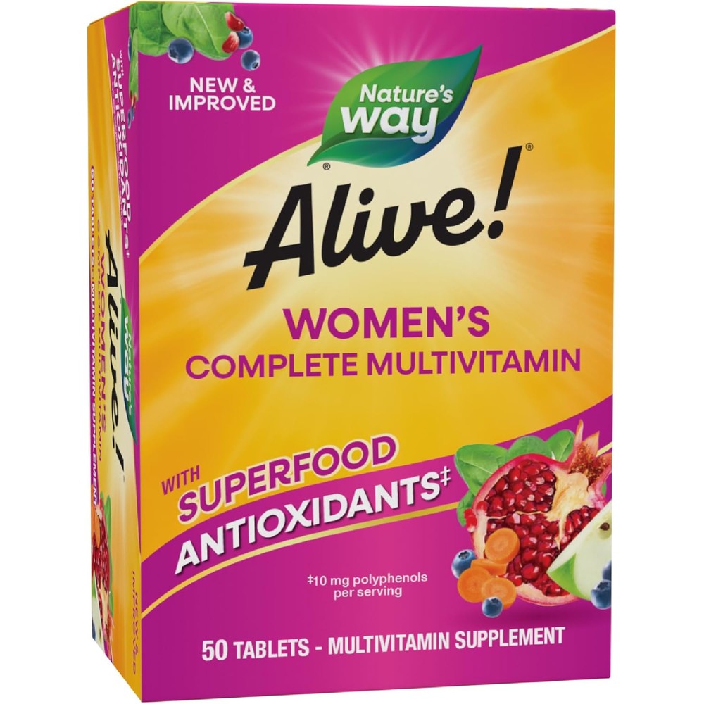 Nature's Way Alive Women's 50 Complete Multivitamin bottle front view showing 50 tablets count label