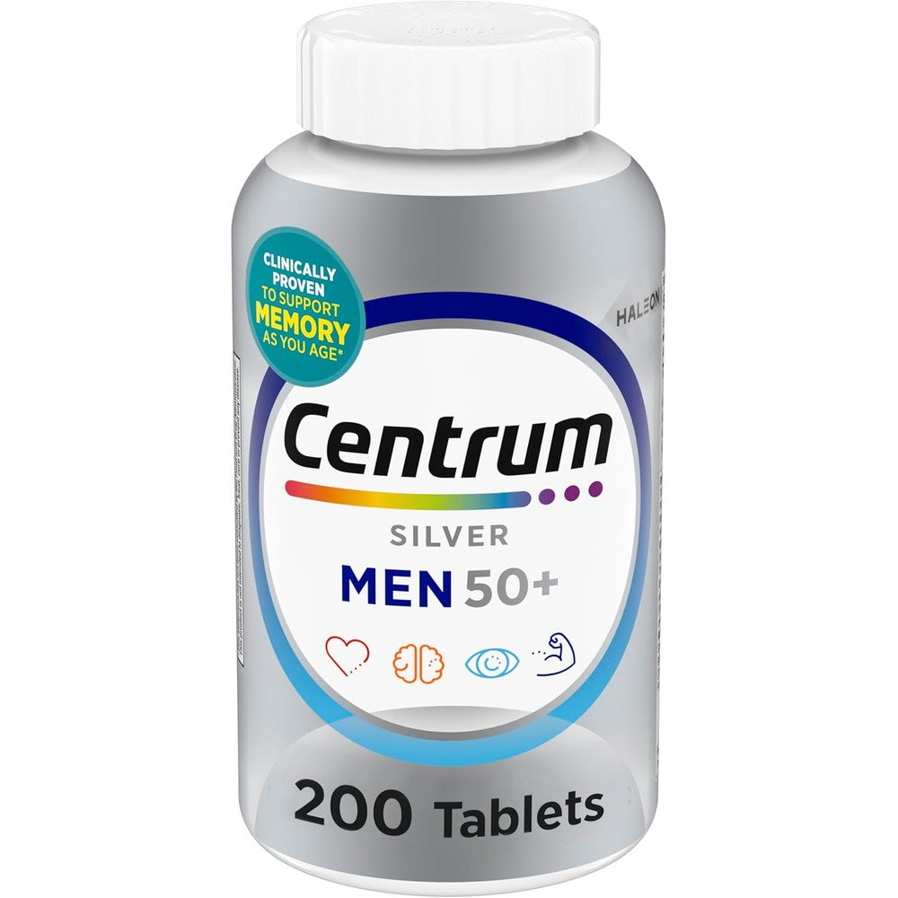 Centrum Silver Men 50 Plus Multivitamin 200 Tablets front packaging view