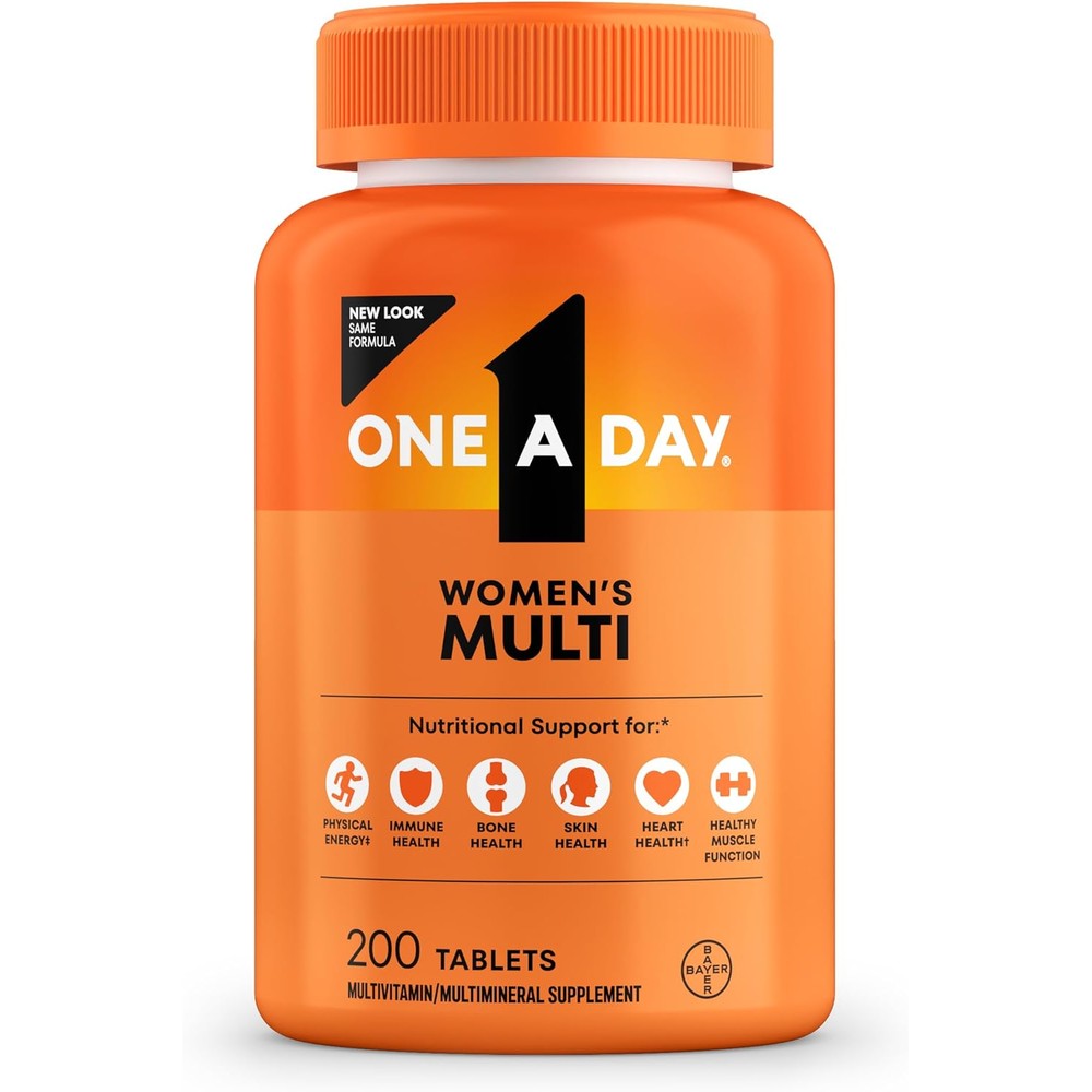One A Day Women 50 Plus Healthy Advantage 200 Tablets front view bottle