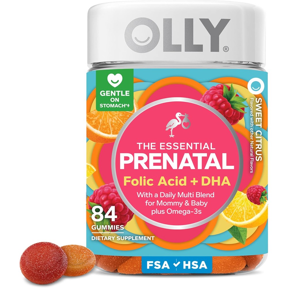 OLLY Essential Prenatal Multivitamin 84 Gummies front view