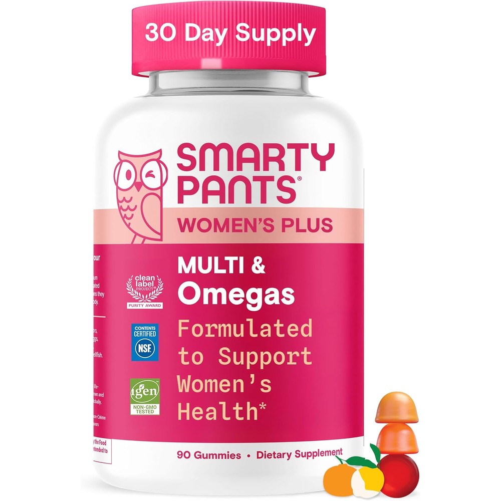 SmartyPants Women's Multivitamin Gummies front view bottle premium daily supplement