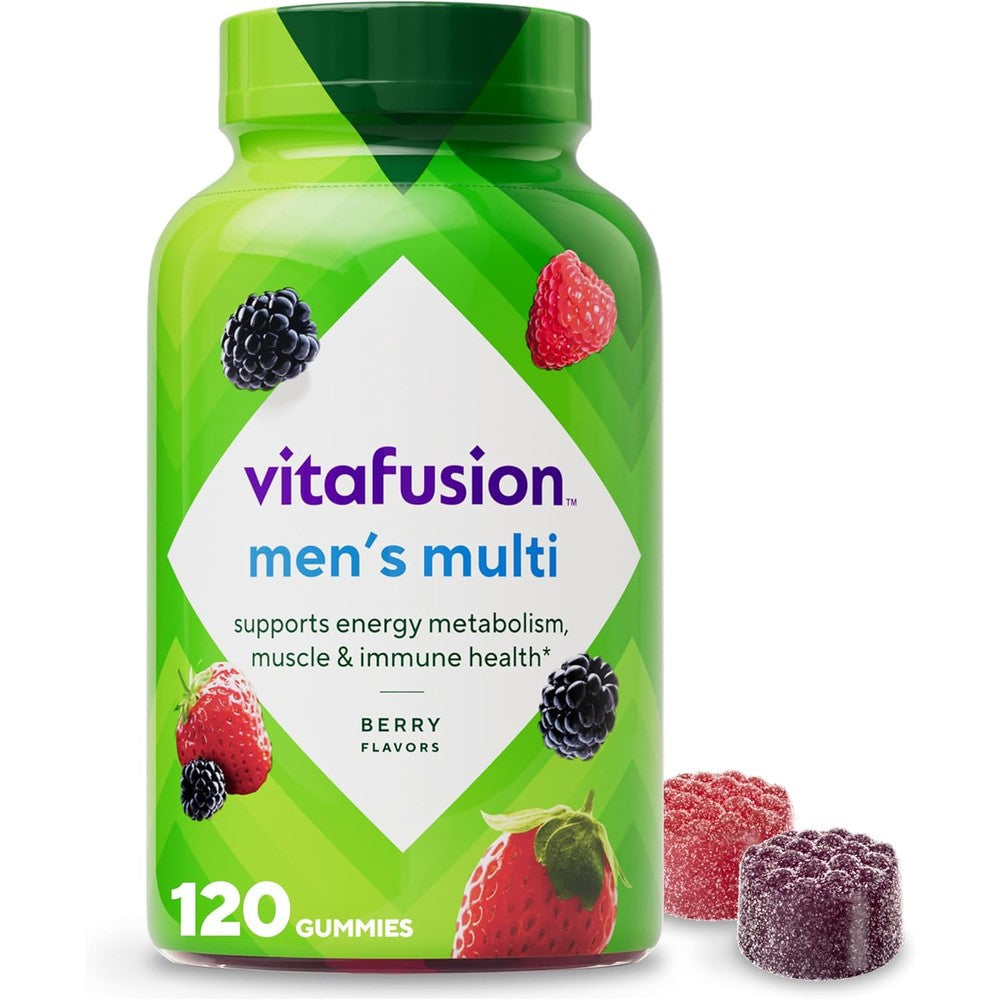 Vitafusion Men's Multivitamin 120 Gummies front bottle view for daily immune health support