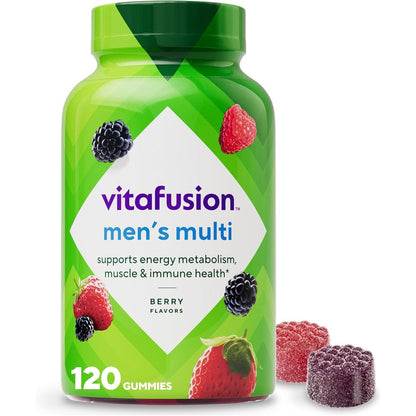 Vitafusion Men's Multivitamin 120 Gummies front bottle view for daily immune health support