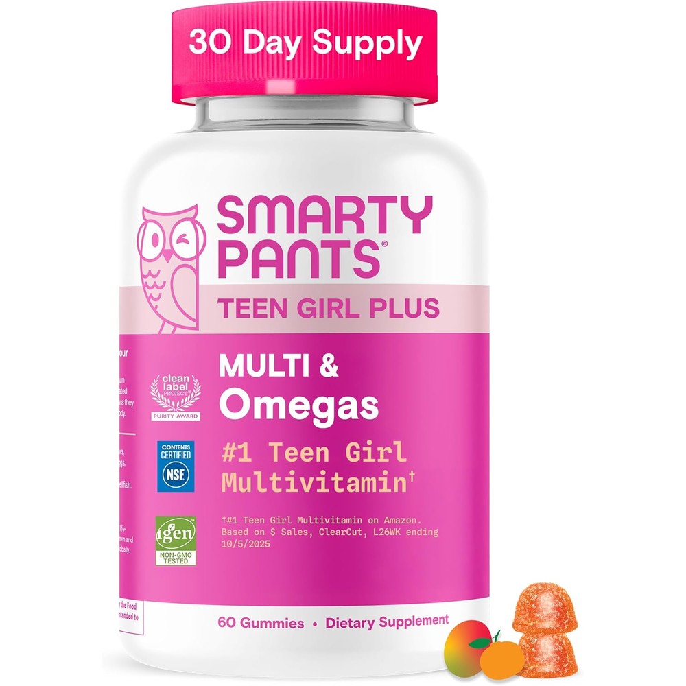 SmartyPants Teen Girl Multivitamin Gummies front view bottle for premium teenage nutrition