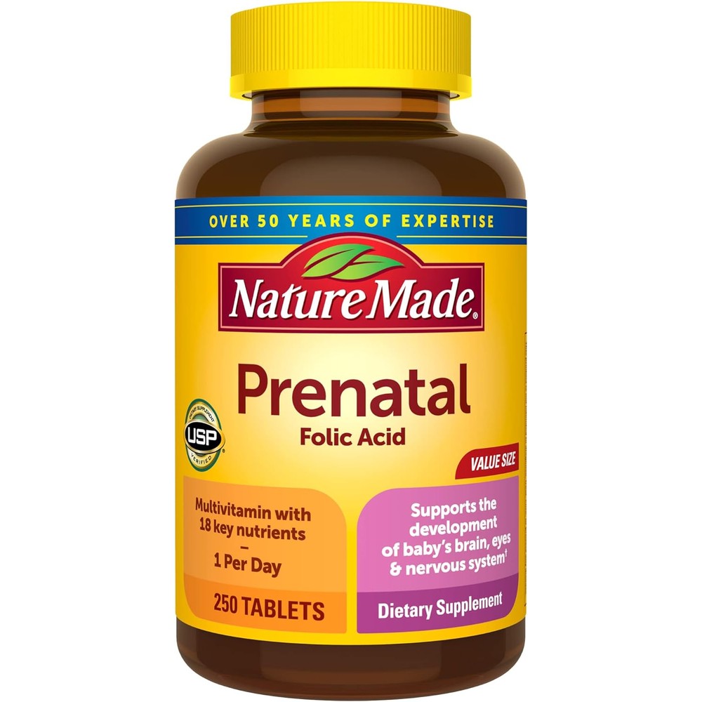 Nature Made prenatal multivitamin front view packaging