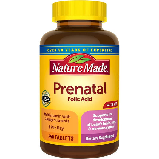 Nature Made Prenatal Multivitamin with Folic Acid front bottle view