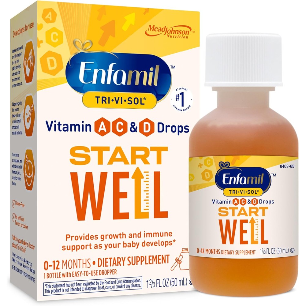 Enfamil Tri-Vi-Sol Infant Multivitamin Drops front view of 50 milliliter bottle