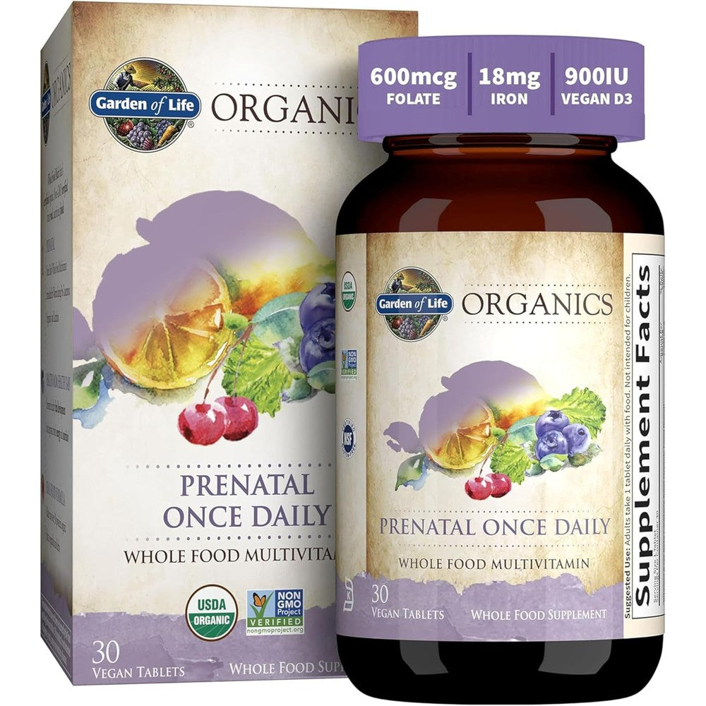Garden of Life Organics Prenatal Once Daily 30 capsules front view
