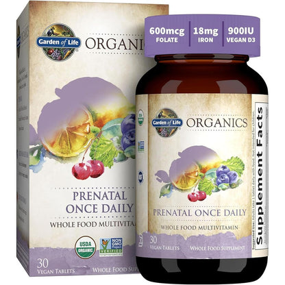 Garden of Life Organics Prenatal Once Daily 30 capsules front view
