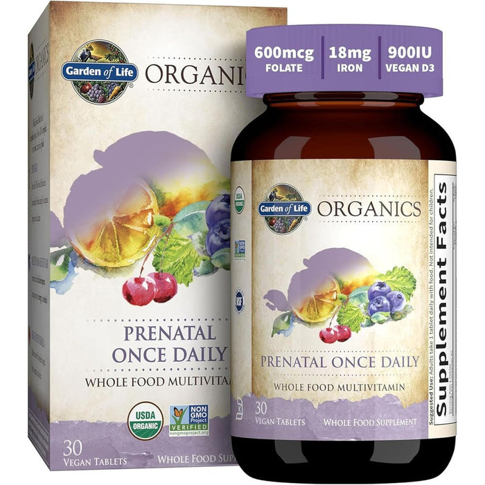 Garden of Life Organics Prenatal Once Daily 30 capsules front view