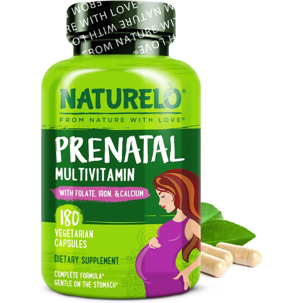 Naturelo Prenatal Multivitamin 180 Capsules front bottle view