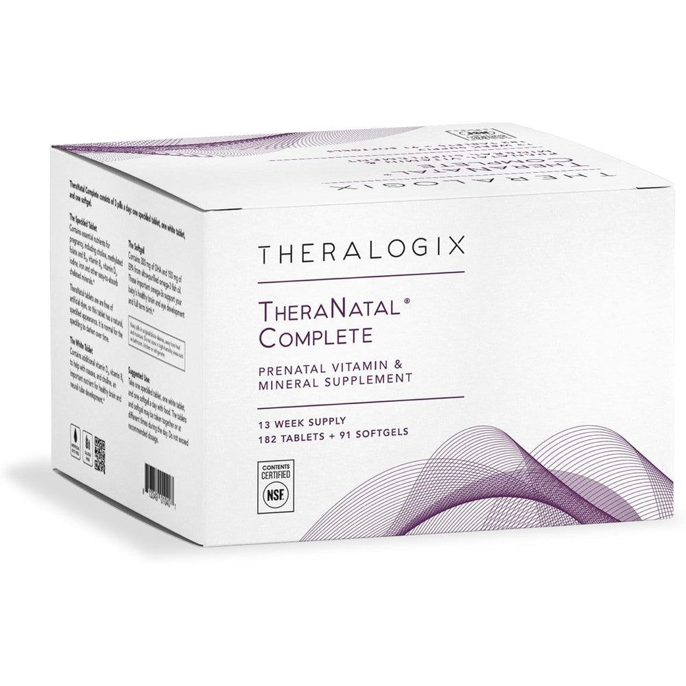 Theralogix TheraNatal Complete prenatal vitamin box front view premium supplement packaging