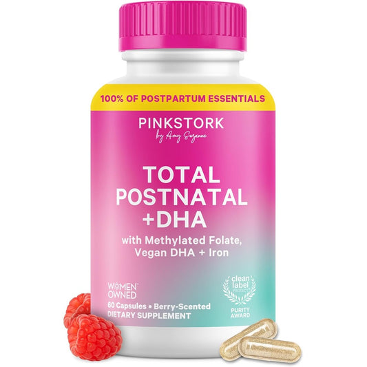 Pink Stork Total Postnatal  prenatal vitamins, good vitamin supplements for women Vitamins Bottle, 60 Capsules