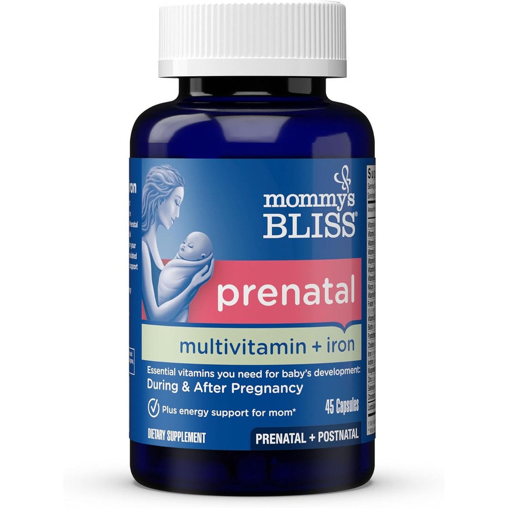 Mommy's Bliss Prenatal Multivitamin with Iron front view bottle