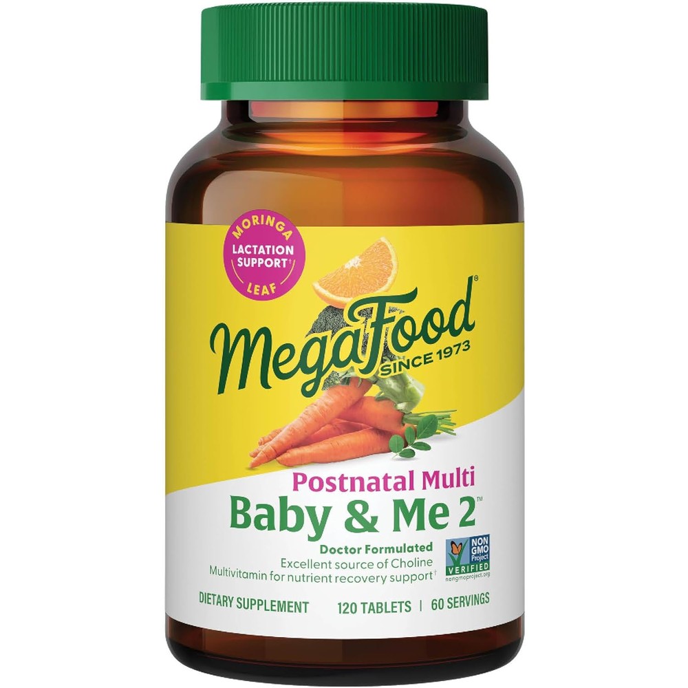 MegaFood Baby And Me 2 Postnatal Multivitamin front view bottle