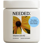 Needed prenatal vitamin D3 and k2 supplement bottle front view