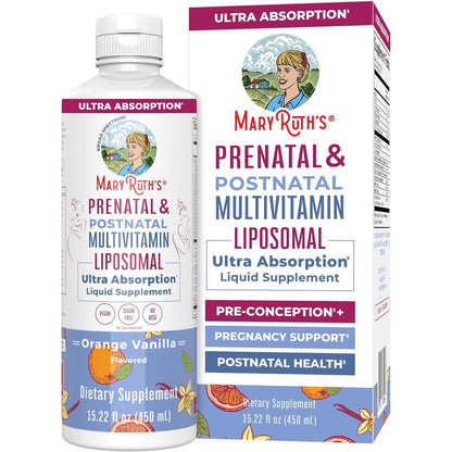 MaryRuth Organics Prenatal and Postnatal Multivitamin front bottle view