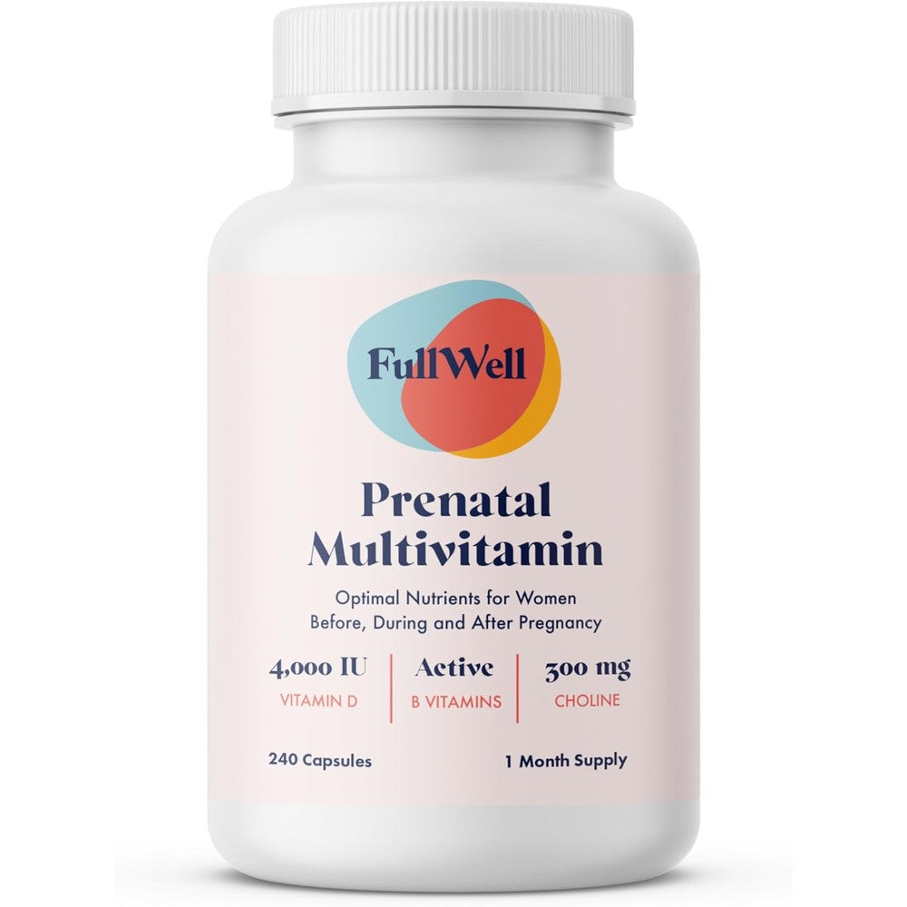 FullWell Women's Prenatal Multivitamin front view bottle packaging ecommerce display