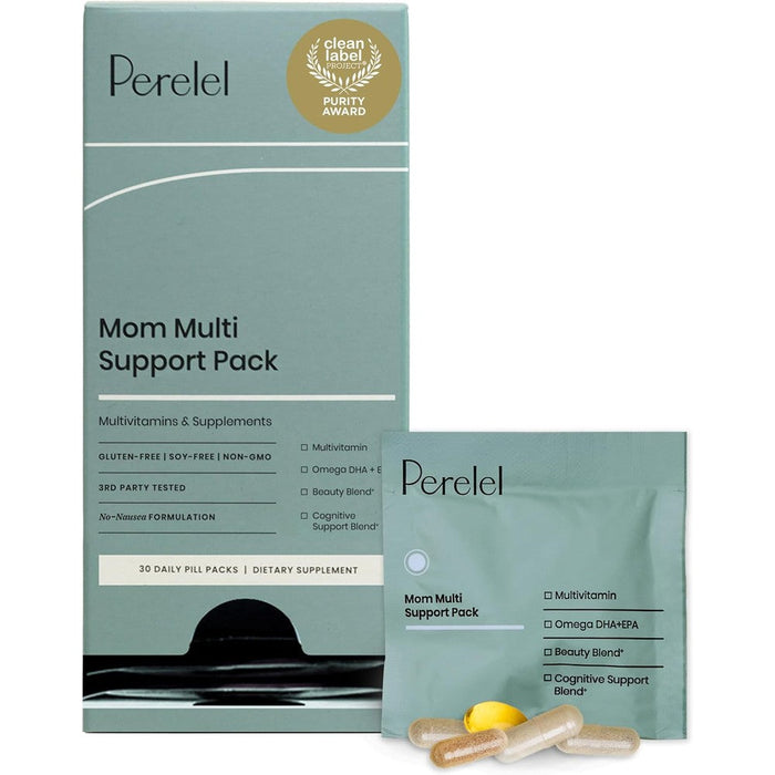 Perelel Mom Multi Support Postnatal Vitamins front view package