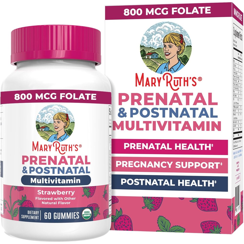 MaryRuth Organics Prenatal and Postnatal Multivitamin Gummies bottle front view