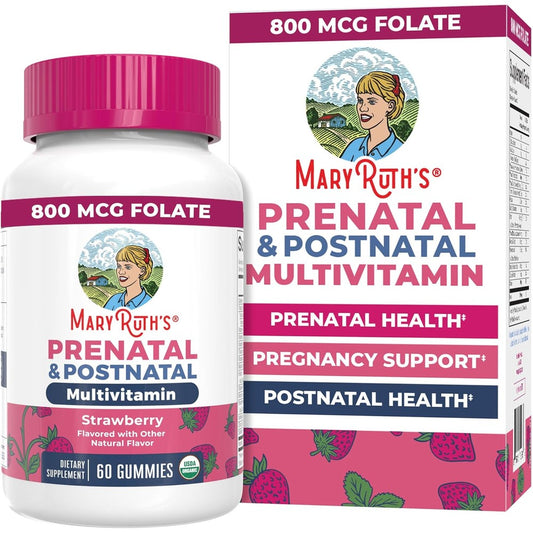 MaryRuth Organics Prenatal and Postnatal Multivitamin Gummies bottle front view