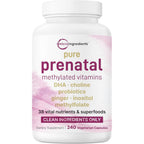 Micro Ingredients Pure Methylated Prenatal Vitamins front view bottle